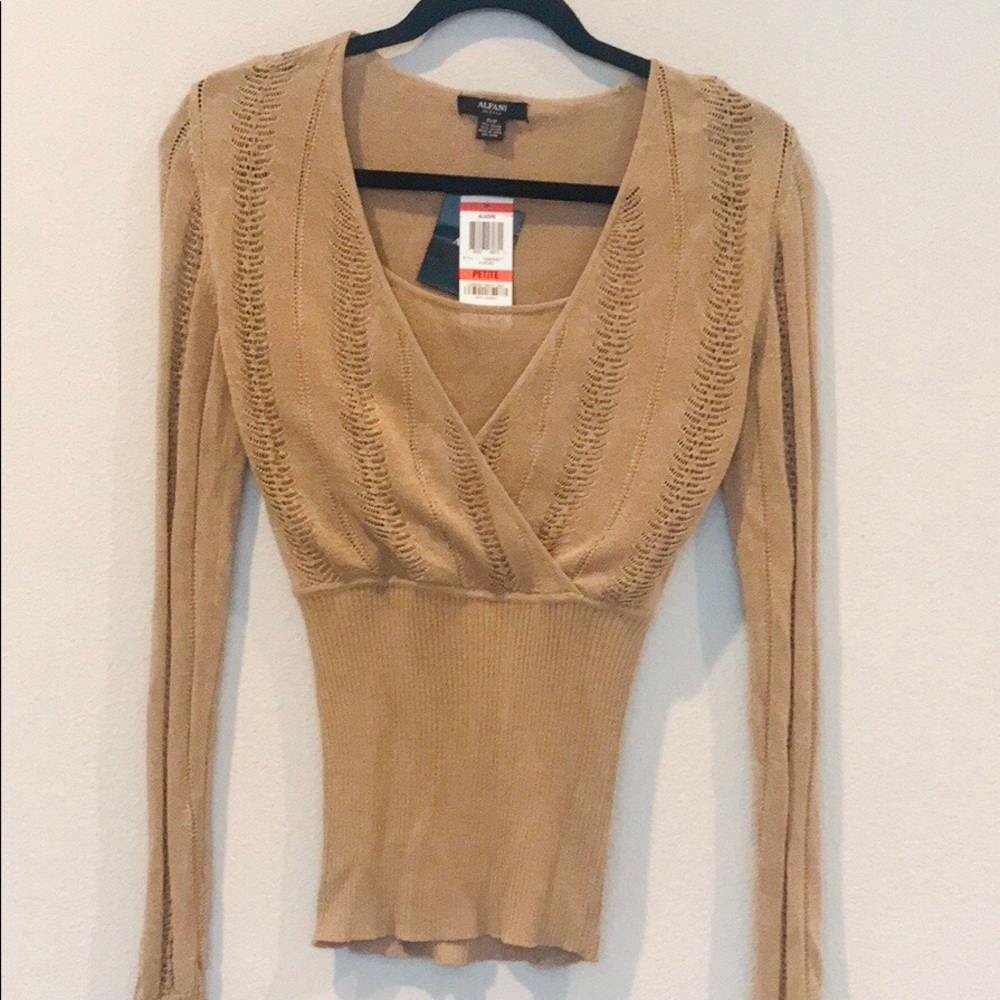 Alfani beautiful top with built in tank in almond.